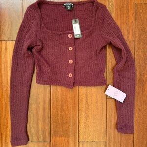 PrettyLittleThing Deep Burgundy Cardigan